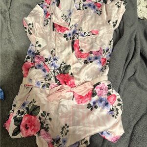 Victoria’s Secret Floral Satin Pajama romper